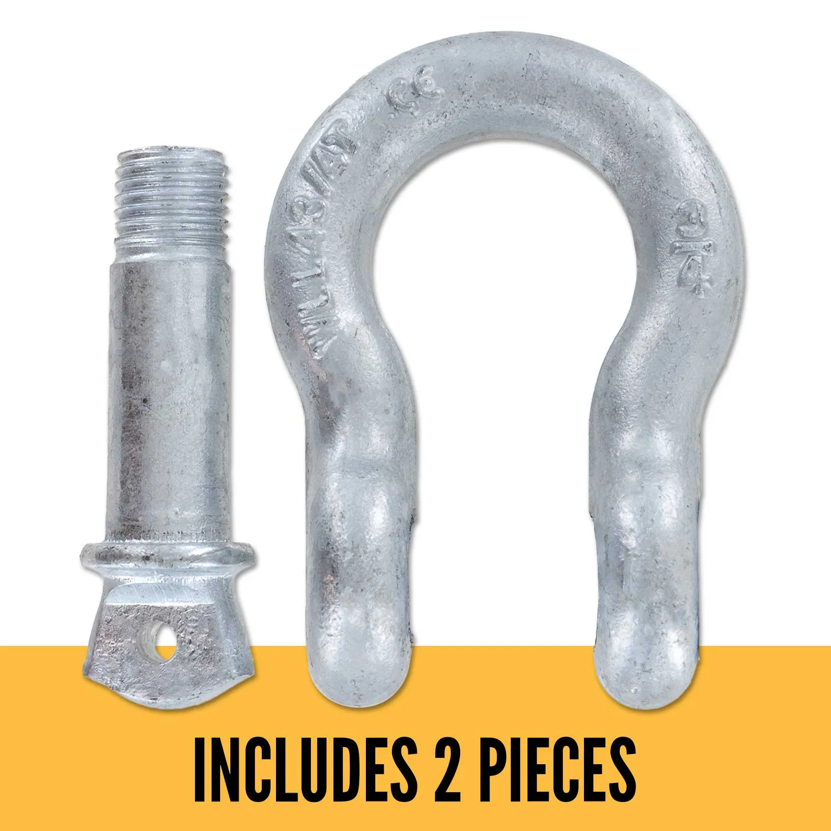 1" Galvanized Screw Pin Anchor Shackle - 8.5 Ton