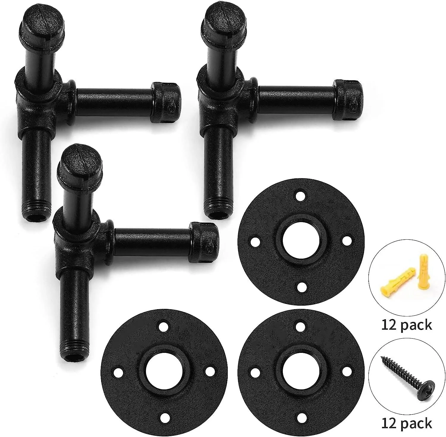 3 Pcs Industrial Pipe V Type Coat Hook