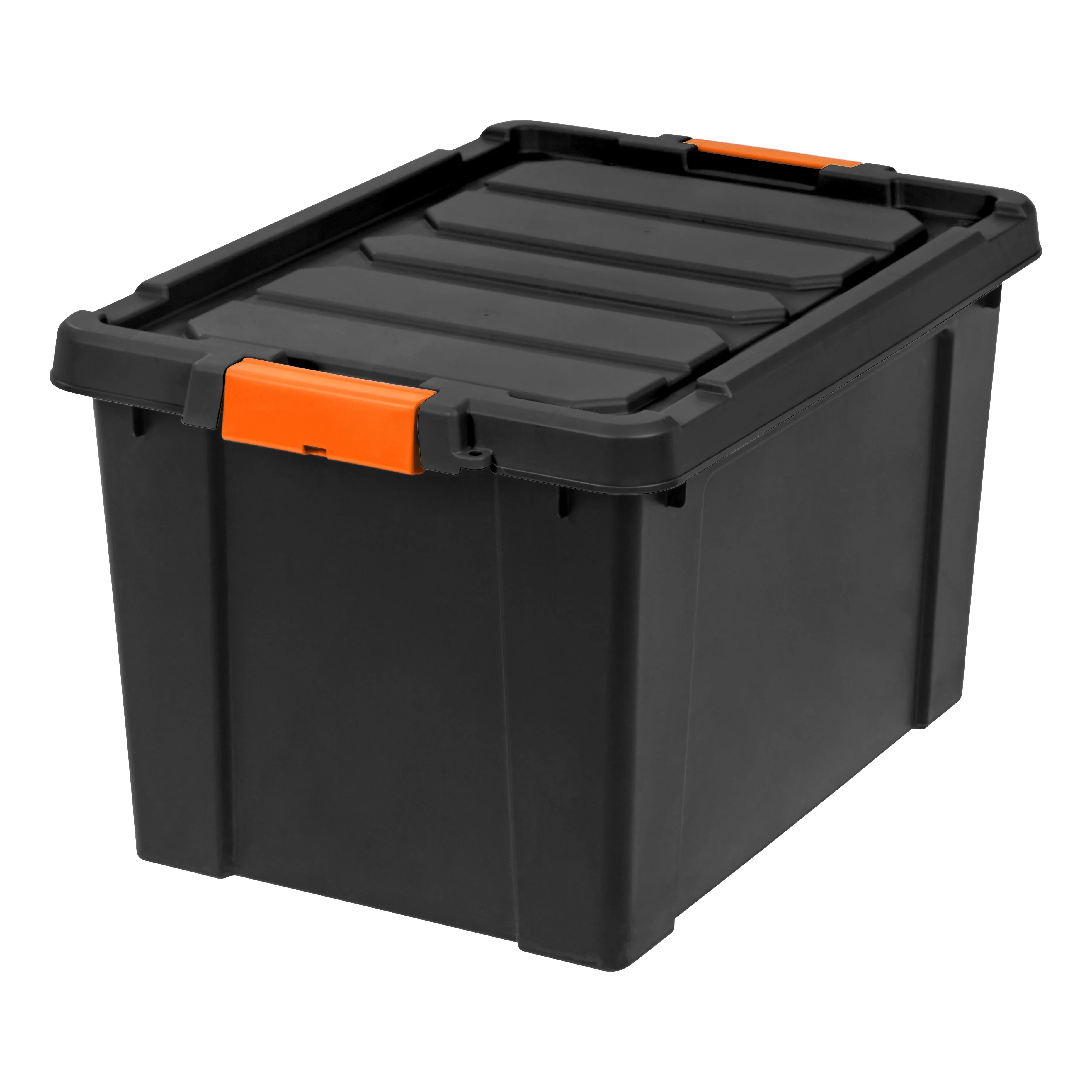 78 Quart Heavy Duty Plastic Storage Box, Black pack of 4