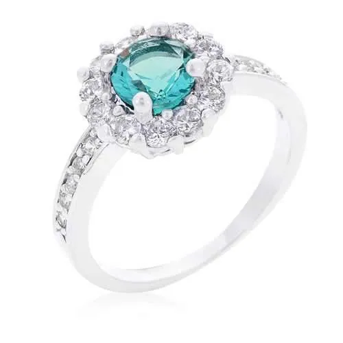 Bella Birthstone Engagement Ring in Blue