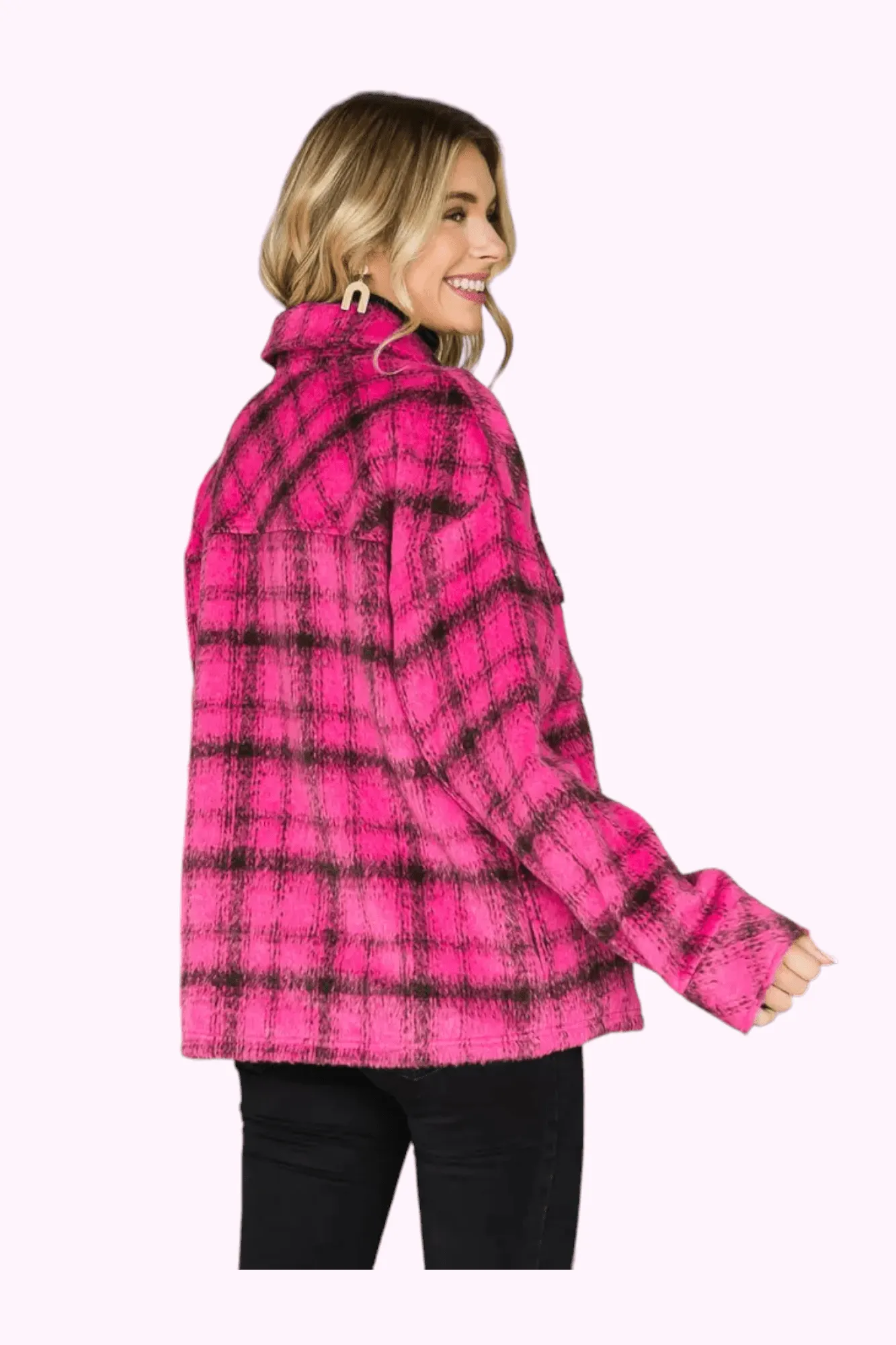 Berry Blessed Plaid Shacket