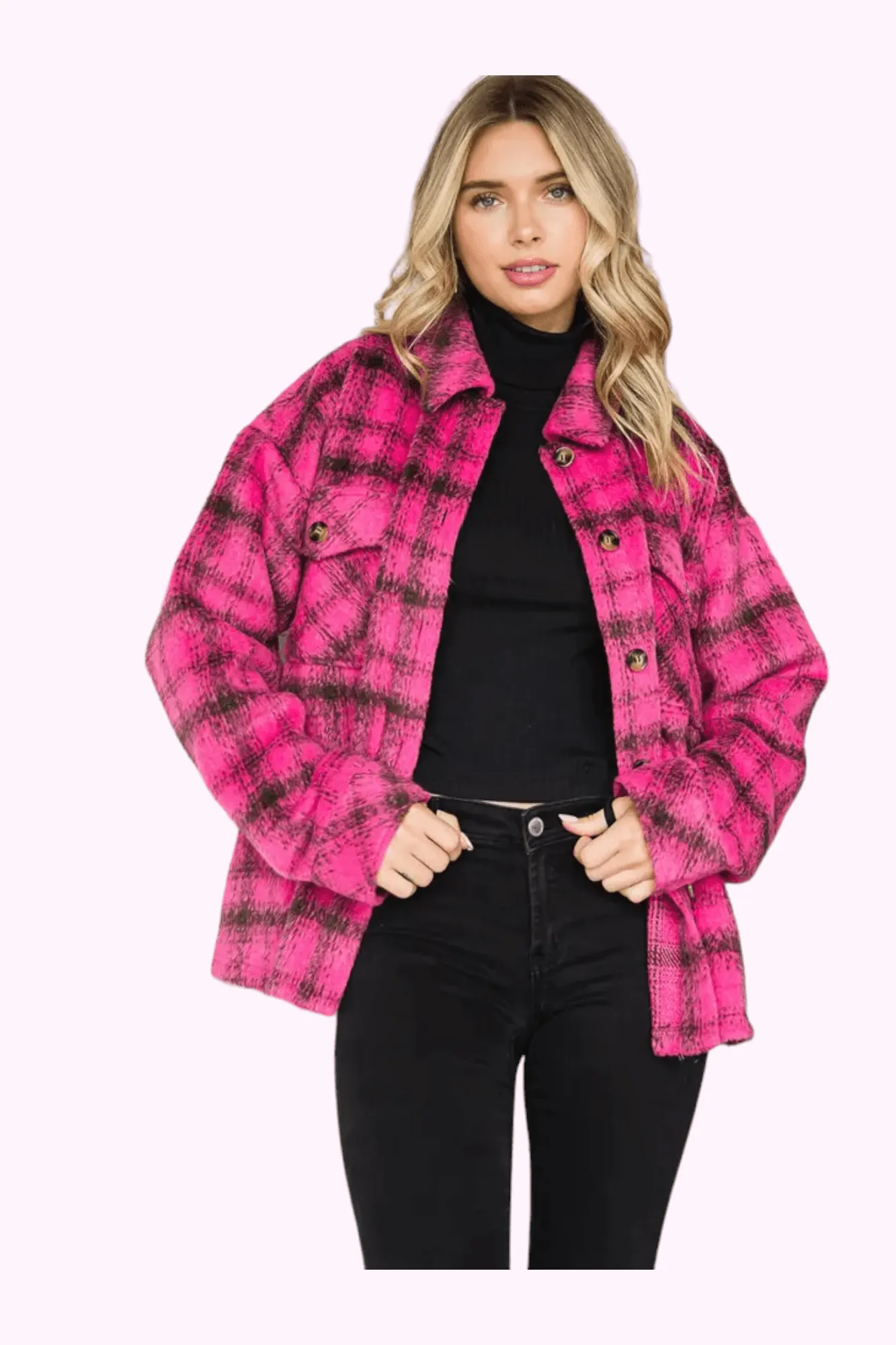 Berry Blessed Plaid Shacket