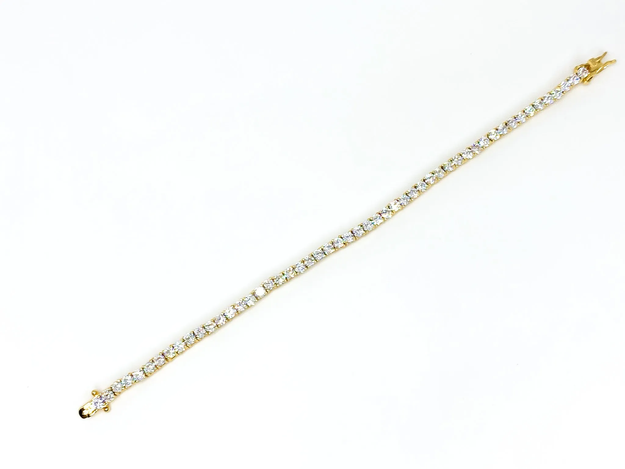 Cassidy Clear Round Gold Tennis Bracelet – 8in | 10ct