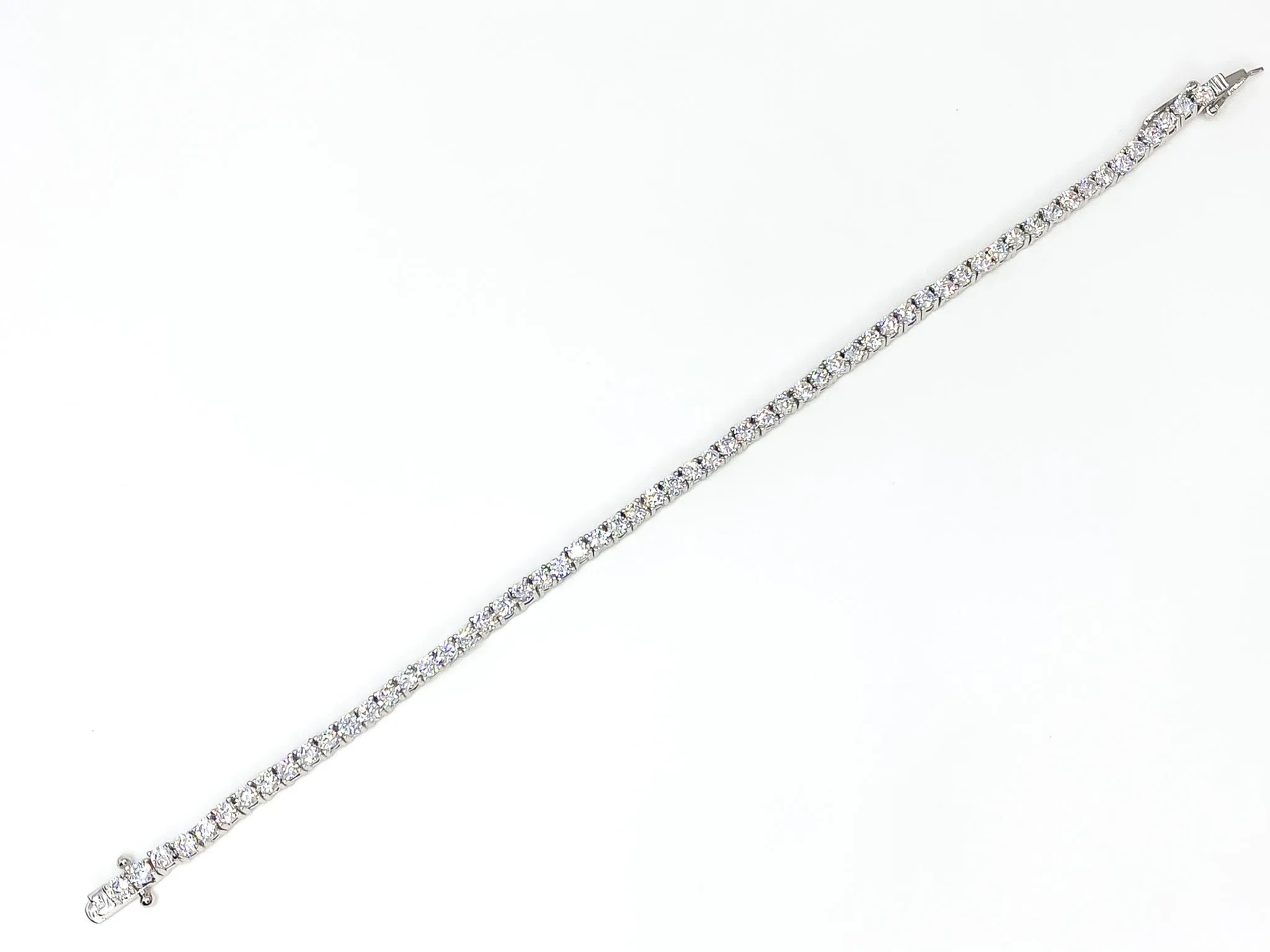 Cassidy Round CZ Silver Tennis Bracelet – 7in | 10ct