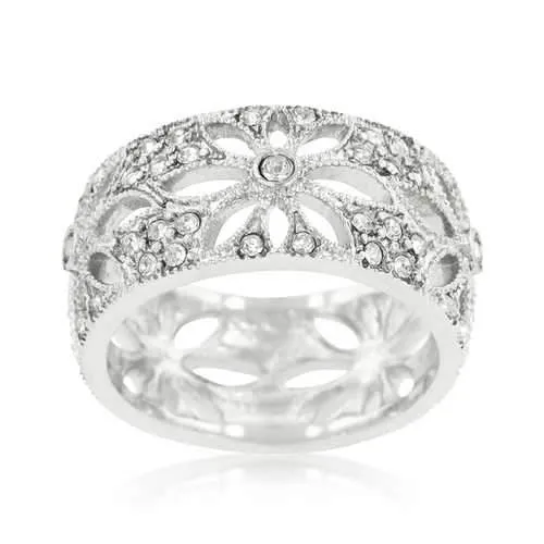 Crystal Floral Filigree Band