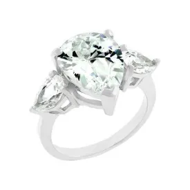 Cubic Zirconia Pear Triplet Ring