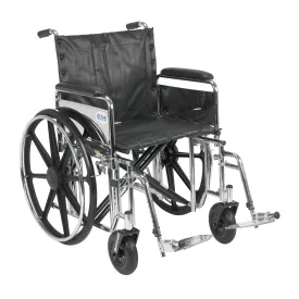 Drive Medical std20dfa-sf Sentra Extra Heavy Duty Wheelchair, Detachable Full Arms, Swing away Footrests, 20" Seat