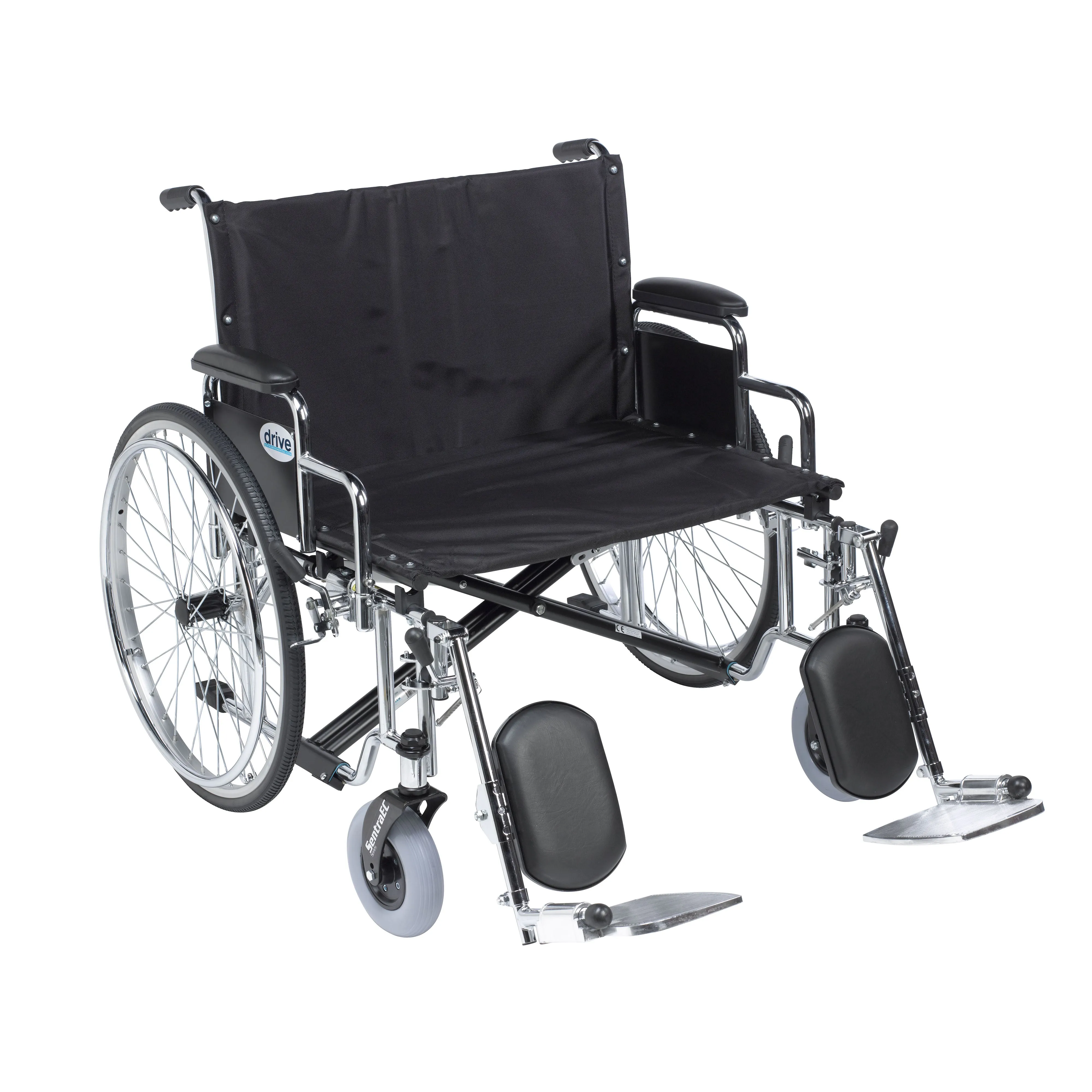 Drive Medical std28ecdda-elr Sentra EC Heavy Duty Extra Wide Wheelchair, Detachable Desk Arms, Elevating Leg Rests, 28" Seat