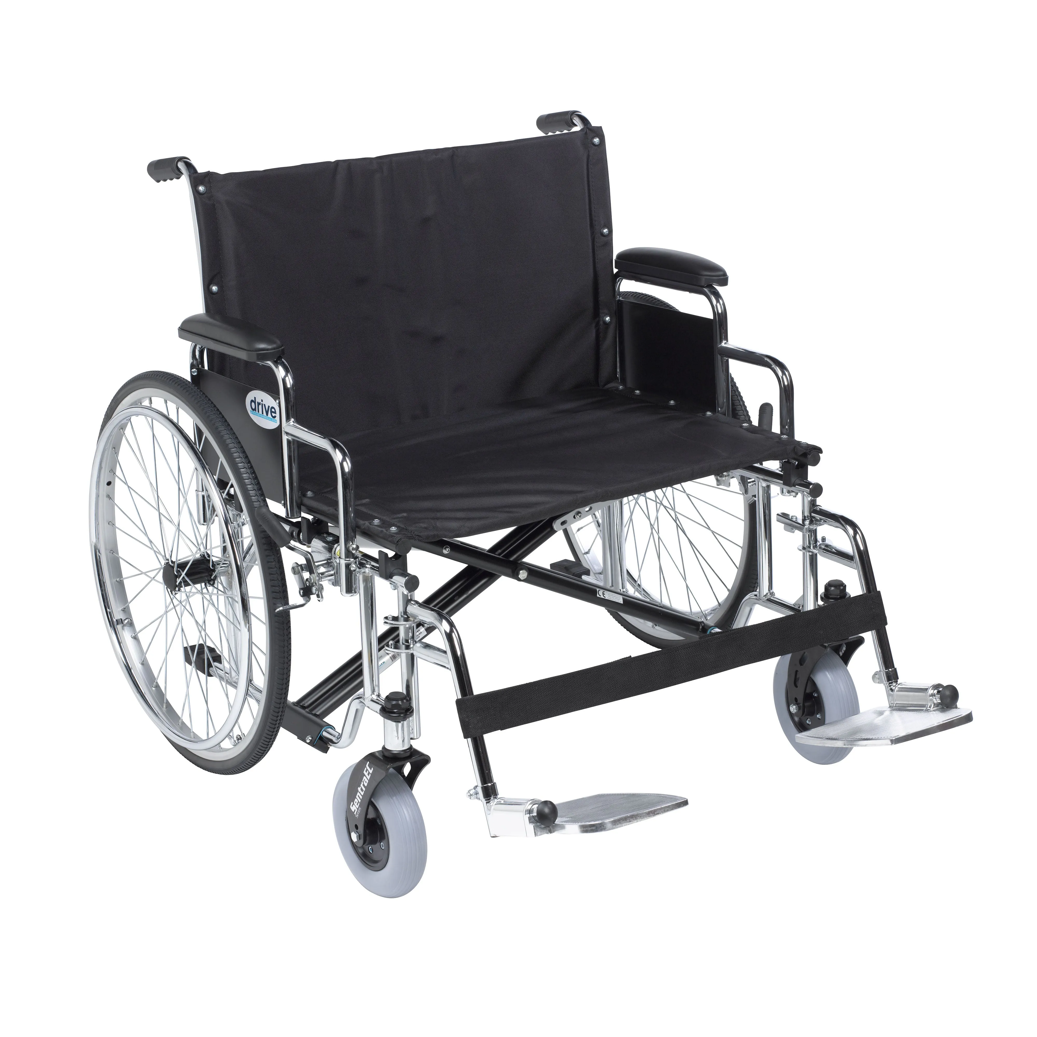 Drive Medical std28ecdda-sf Sentra EC Heavy Duty Extra Wide Wheelchair, Detachable Desk Arms, Swing away Footrests, 28" Seat