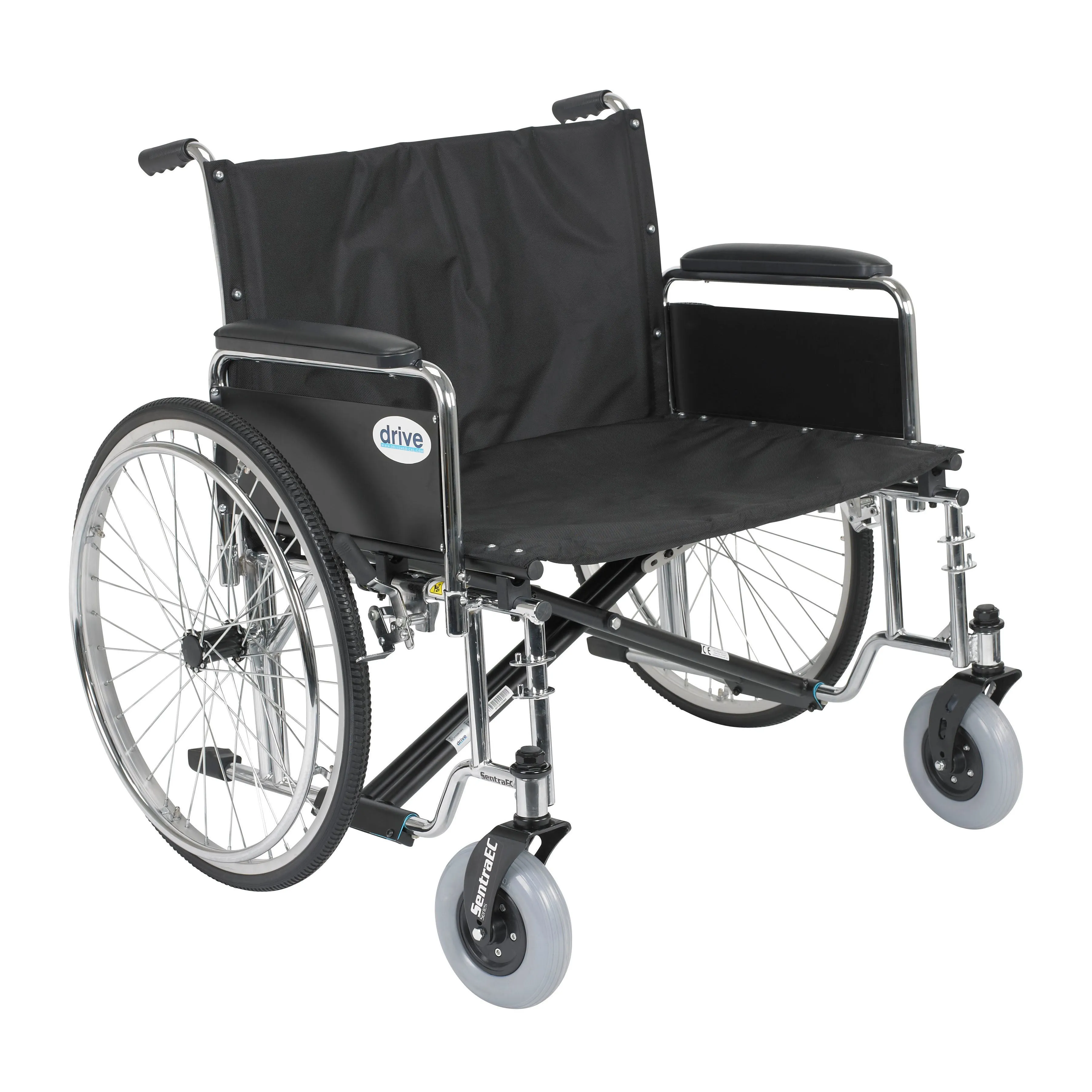 Drive Medical std30ecdfa Sentra EC Heavy Duty Extra Wide Wheelchair, Detachable Full Arms, 30" Seat