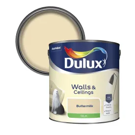 Dulux Silk Emulsion Paint For Walls And Ceilings - Buttermilk 2.5L