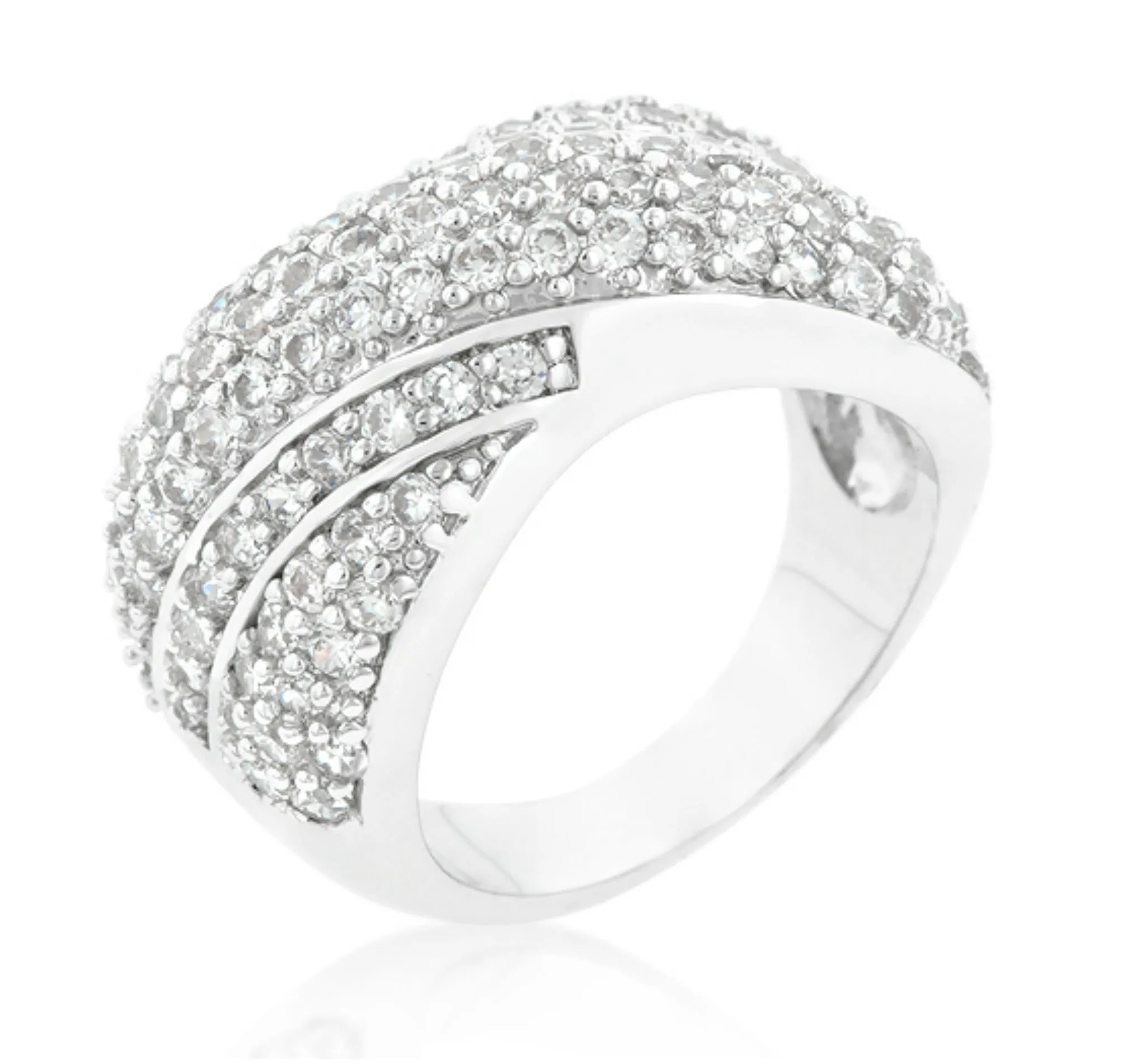 Flair Cluster Fashion Pave Wide Band Ring | 7ct