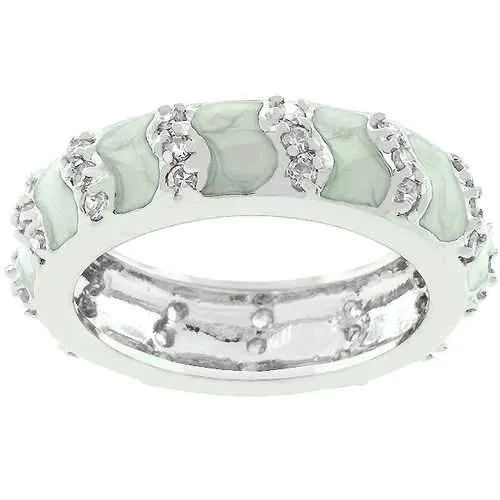 Gray Eternity Enamel Ring