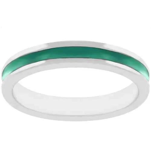 Green Enamel Eternity Ring