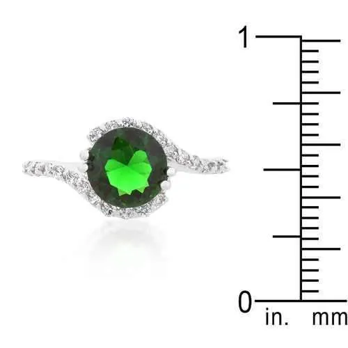 Green Swirling Engagement Ring