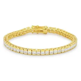 Hana Princess CZ Gold Tennis Bracelet – 7in | 11ct