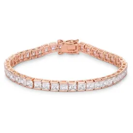 Hana Princess CZ Rose Gold Tennis Bracelet – 7in | 11ct