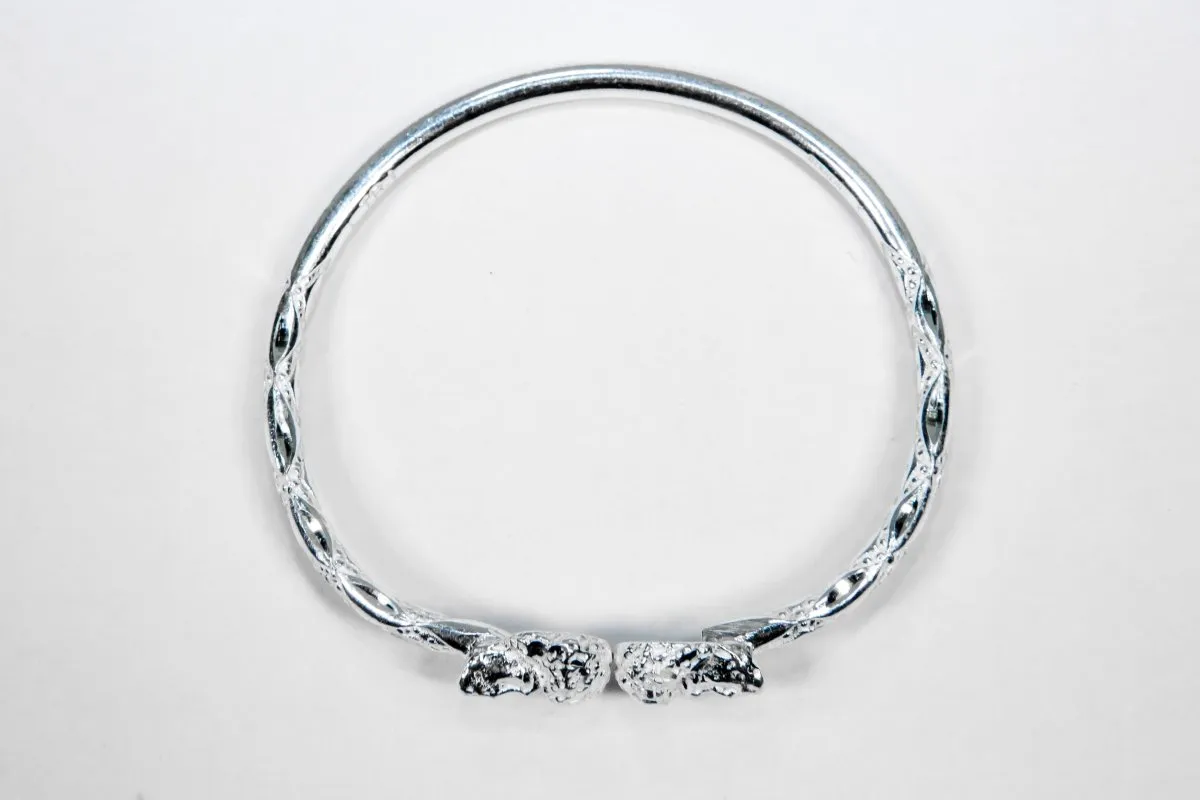 Heavy Afro Head Bangle with Diamante Pattern