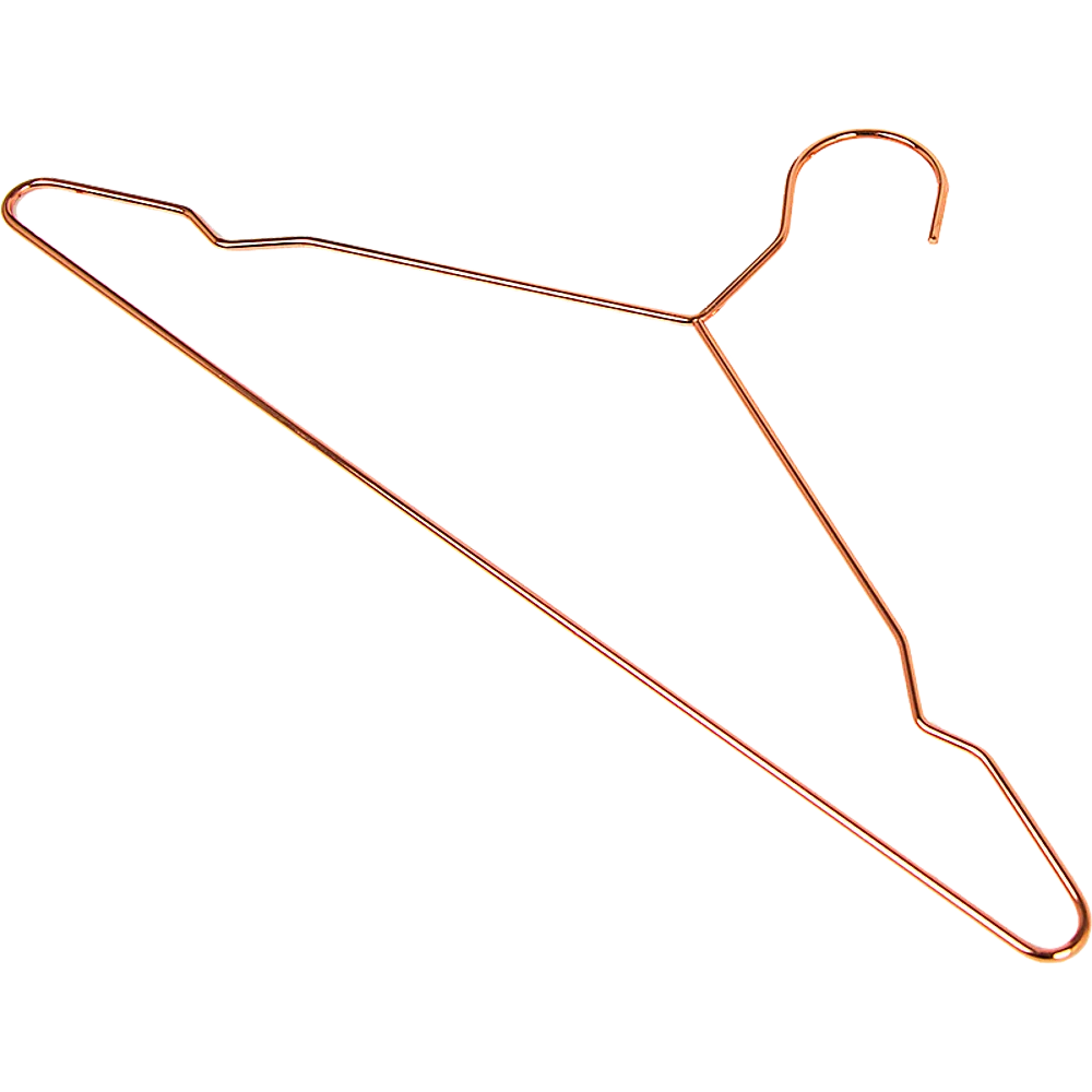 Heavy-Duty Rose Gold Wire Clothes Hangers, 30pc Set