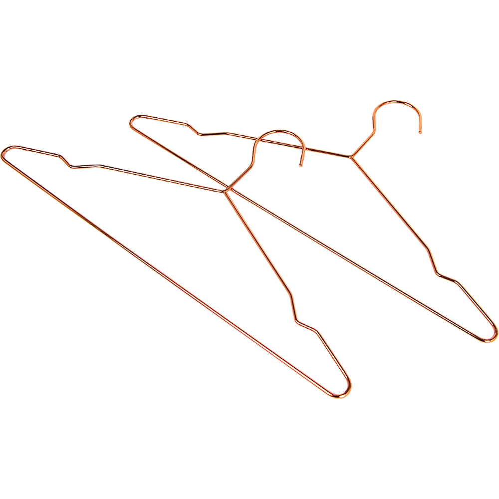 Heavy-Duty Rose Gold Wire Clothes Hangers, 30pc Set