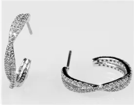 Jennis Twist CZ Hoop Earrings | 2ct | 20mm