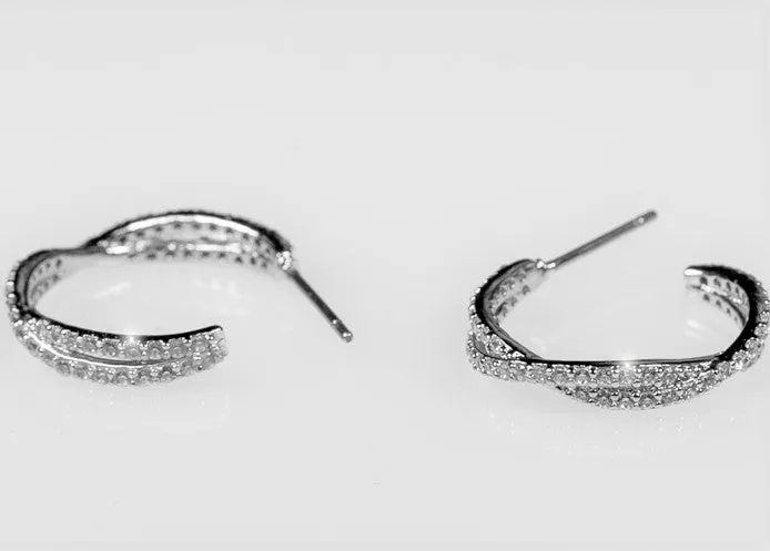 Jennis Twist CZ Hoop Earrings | 2ct | 20mm