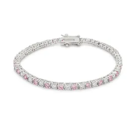 Lace Pink Cubic Zirconia Tennis Bracelet