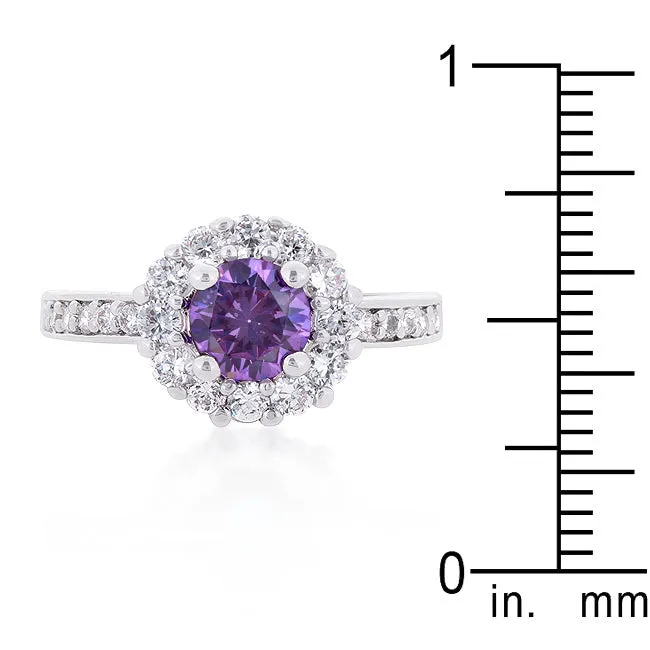 Lavender Halo Engagement Ring