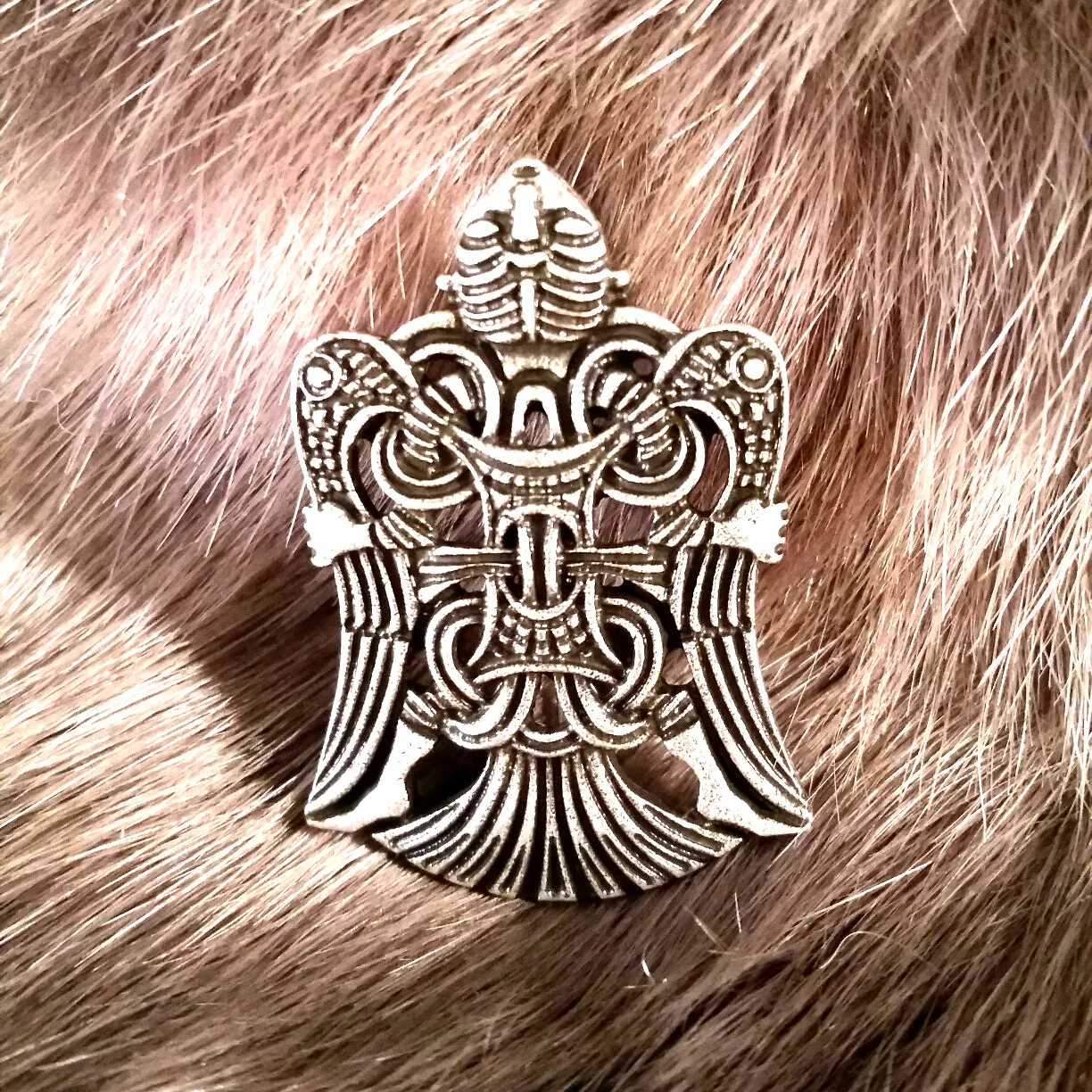 Loki Pin Brooch Silver Norse Viking Style