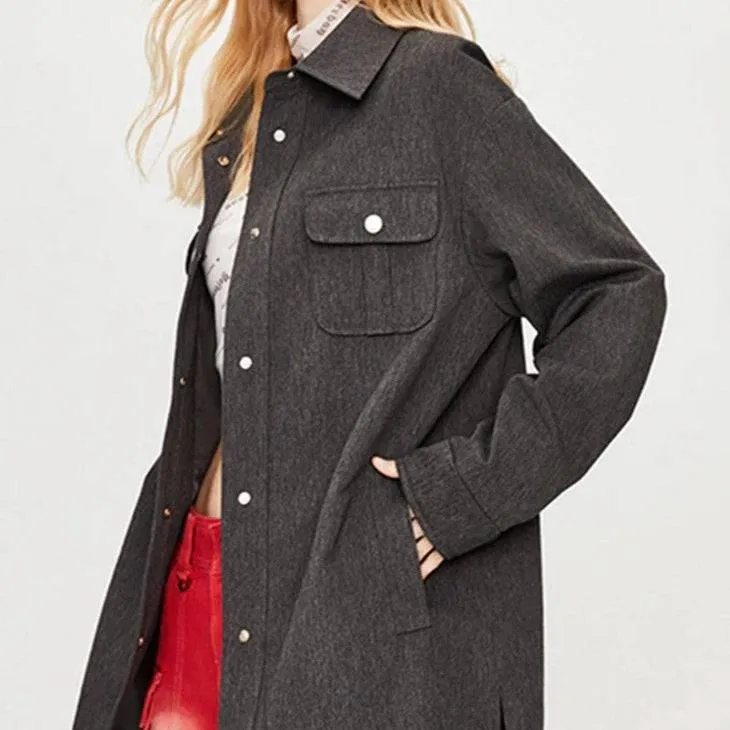 Marissa Snap Closure Wool Jacket