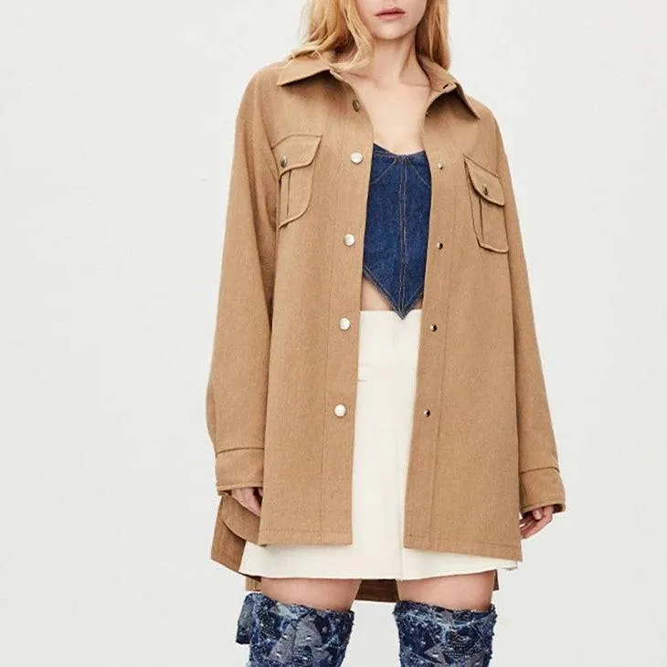 Marissa Snap Closure Wool Jacket