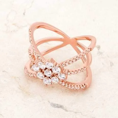 Mindy 0.8ct CZ Rose Gold Delicate Triple Wrap Ring