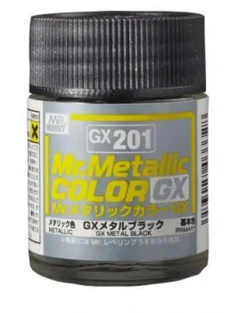 Mr. Hobby GX201 Mr. Metallic Color GX Metal Black Lacquer Paint 18ml