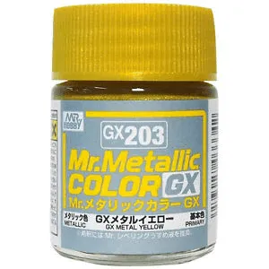 Mr. Hobby GX203 Mr. Metallic Color GX Metal Yellow Lacquer Paint 18ml