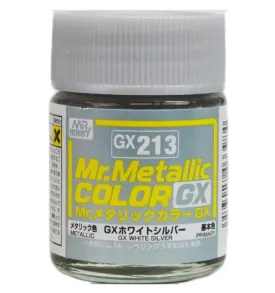 Mr. Hobby GX213 Mr. Metallic Color GX White Silver Lacquer Paint 18ml