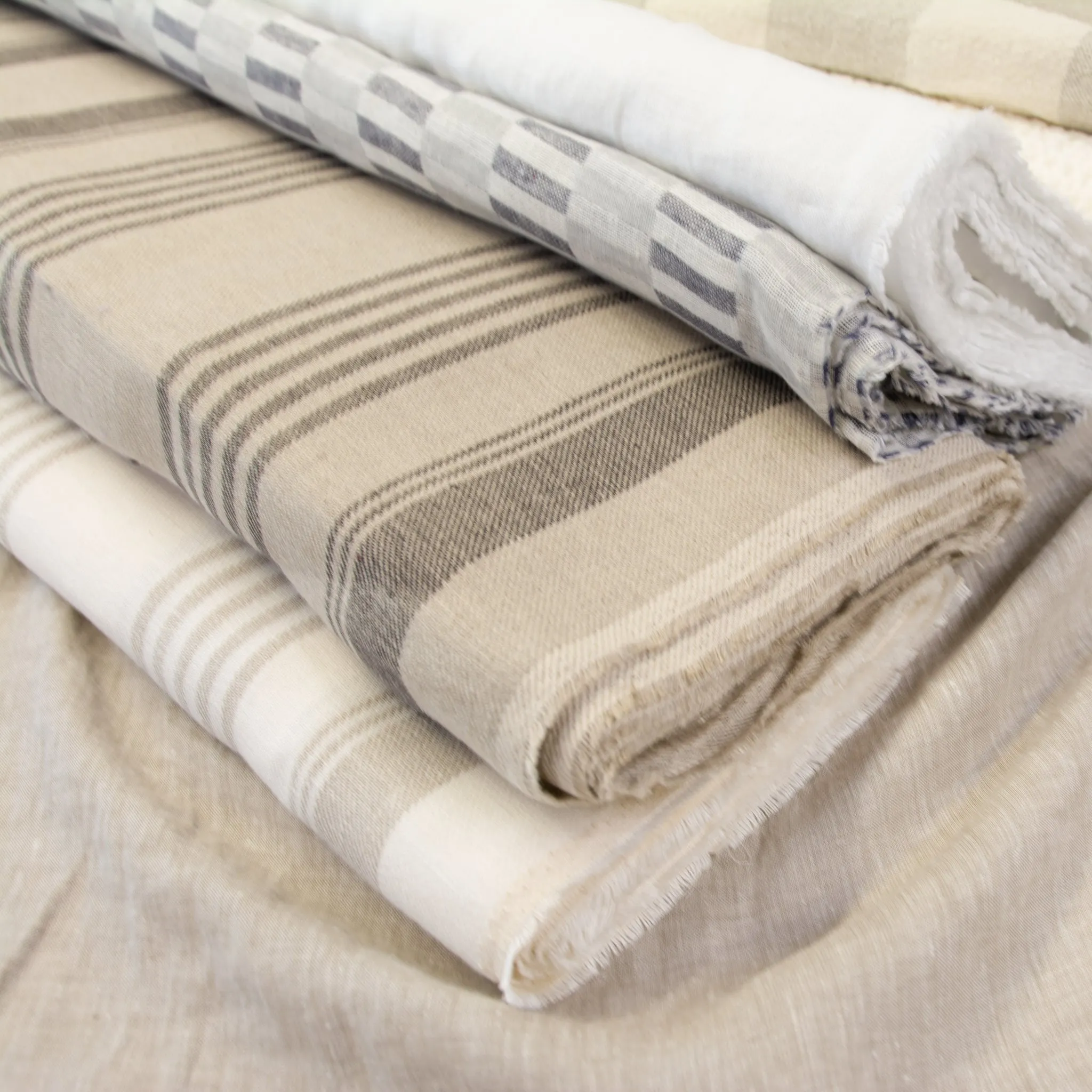 Natural Linen Fabric, Jacquard 280 g/m², 155 cm