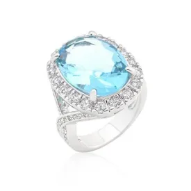 Oval Blue Topaz Cocktail Ring