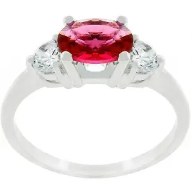 Oval Quartet Cubic Zirconia Ring