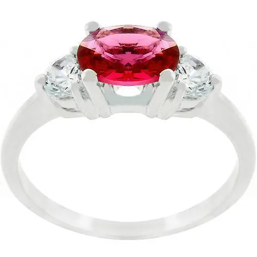 Oval Quartet Cubic Zirconia Ring