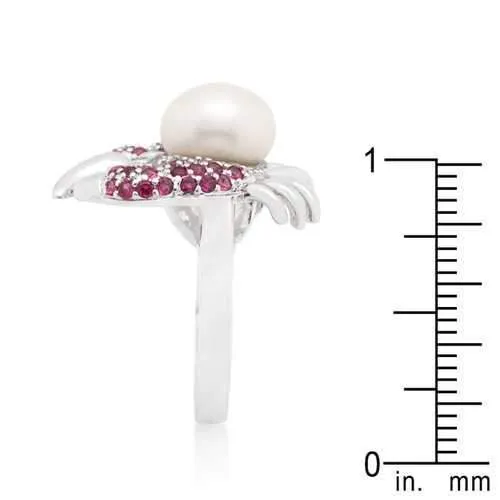 Pearl Crab Cubic Zirconia Ring