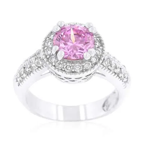 Pink Halo Engagement Ring