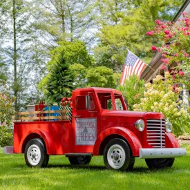 "Charleston" Red Iron Truck with LED Lights and Sign