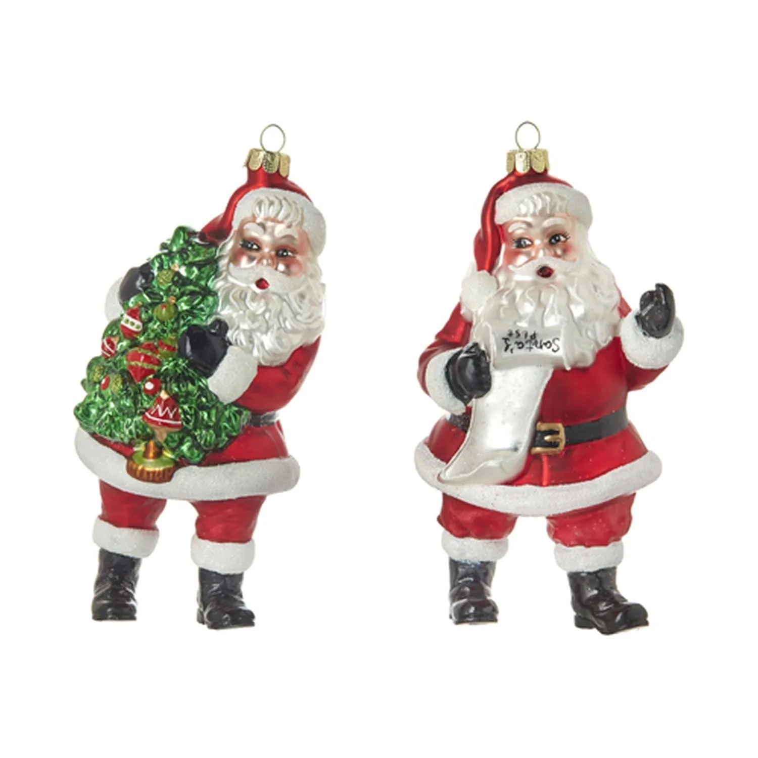 Raz Imports 2021 Dear Santa 6.5-inch Santa Ornament, Assortment of 2