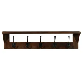 Reva Walnut Finish 65cm Wood and Metal Wall Hook