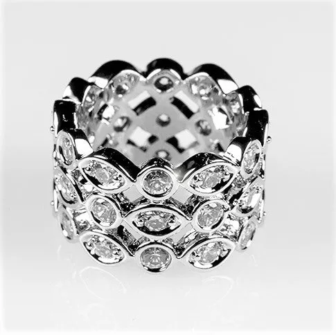 Rina Triple Roll Eternity Anniversary Ring | 4ct