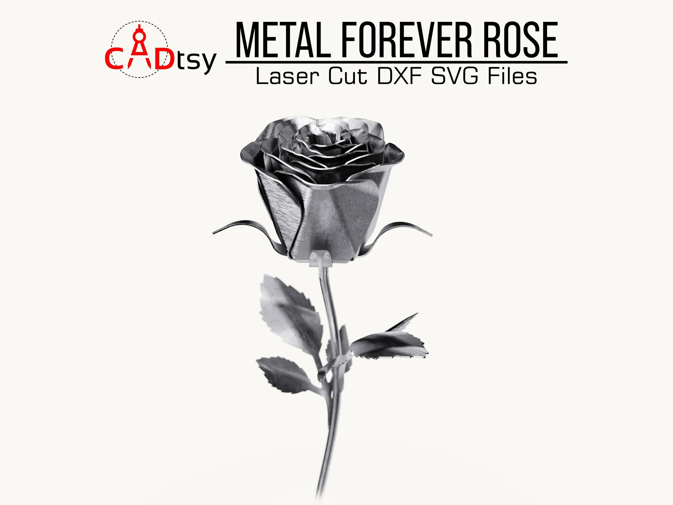 Valentine's Forever Rose DXF / SVG CNC Plasma / Laser Cutting Files. Romantic Decor