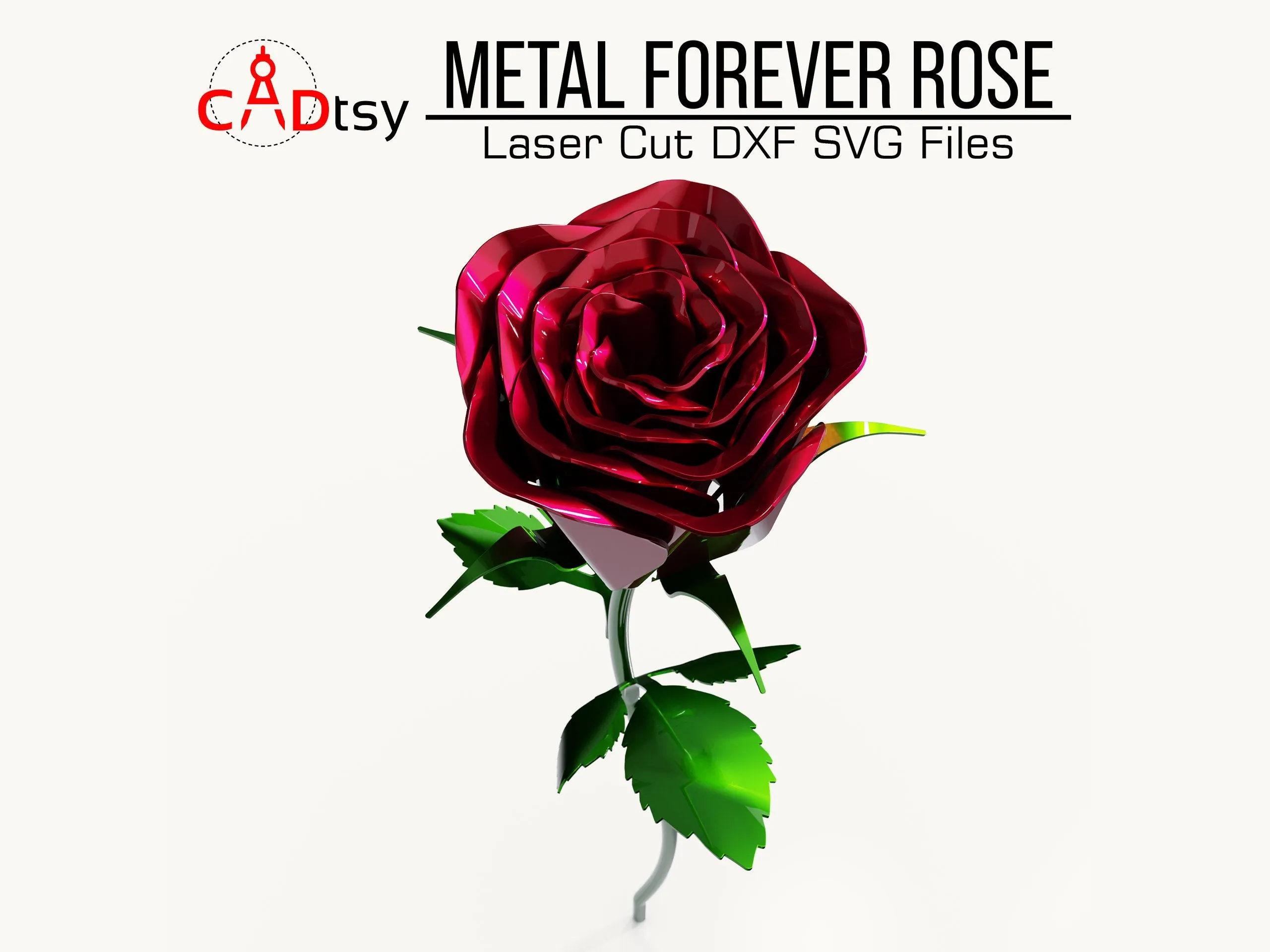 Valentine's Forever Rose DXF / SVG CNC Plasma / Laser Cutting Files. Romantic Decor