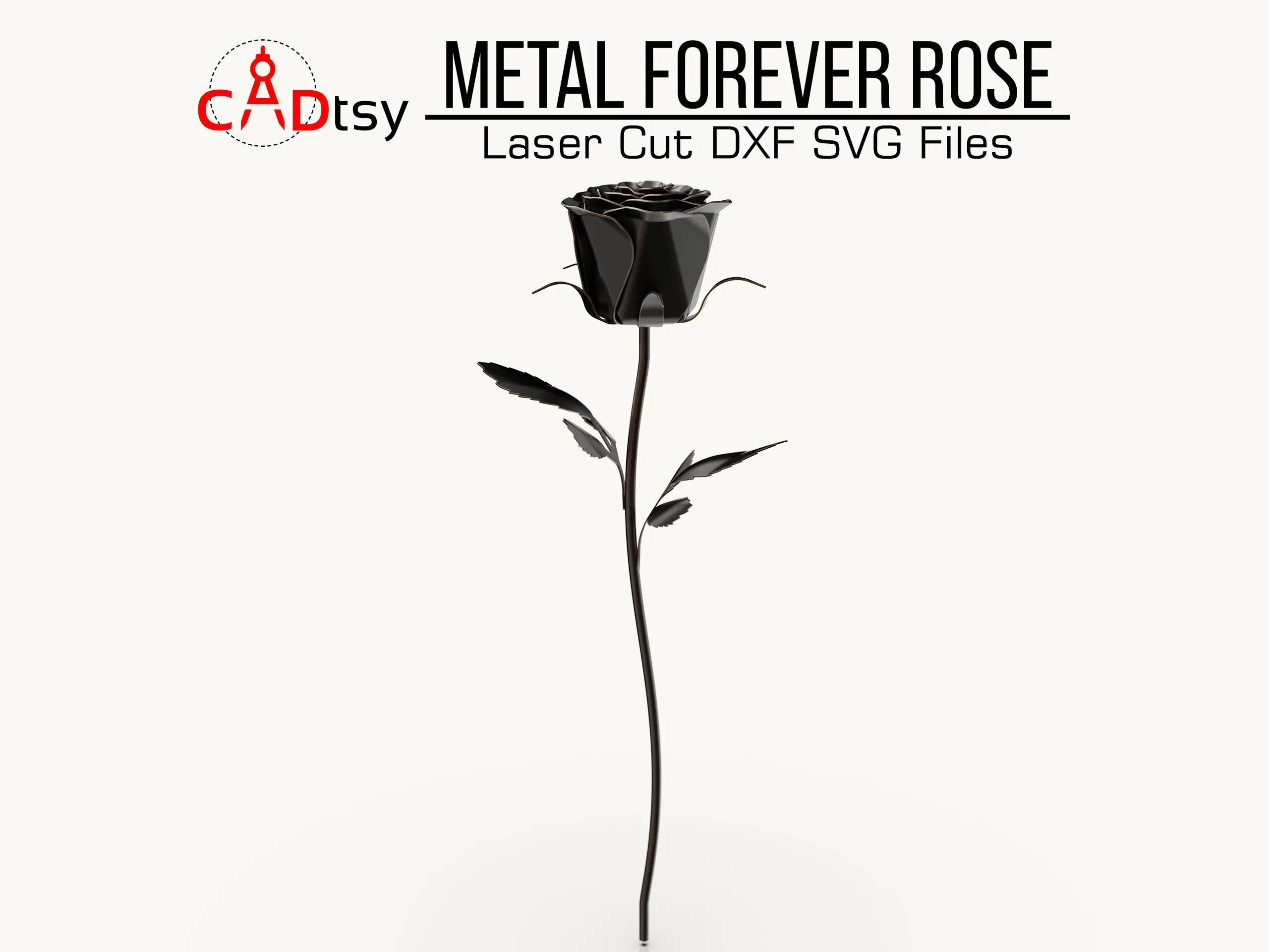 Valentine's Forever Rose DXF / SVG CNC Plasma / Laser Cutting Files. Romantic Decor